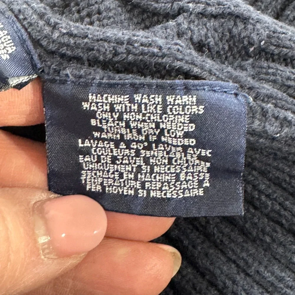 Ralph Lauren Boy's‎ Size 3/3T Sweater Navy Blue Cable Knit Shoulder Buttons